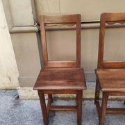 Paire de chaises Lorraines en bois brut
