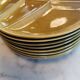 Lot of 8 vintage green compartmentalized plates marked "Salins France"