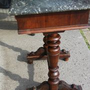 Baroque Viennese console in brown wood with a veined black marble top — late 19th century.