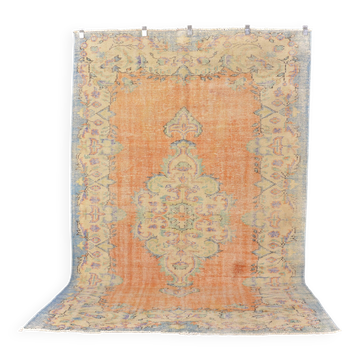 Tapis turc vintage en laine Oushak