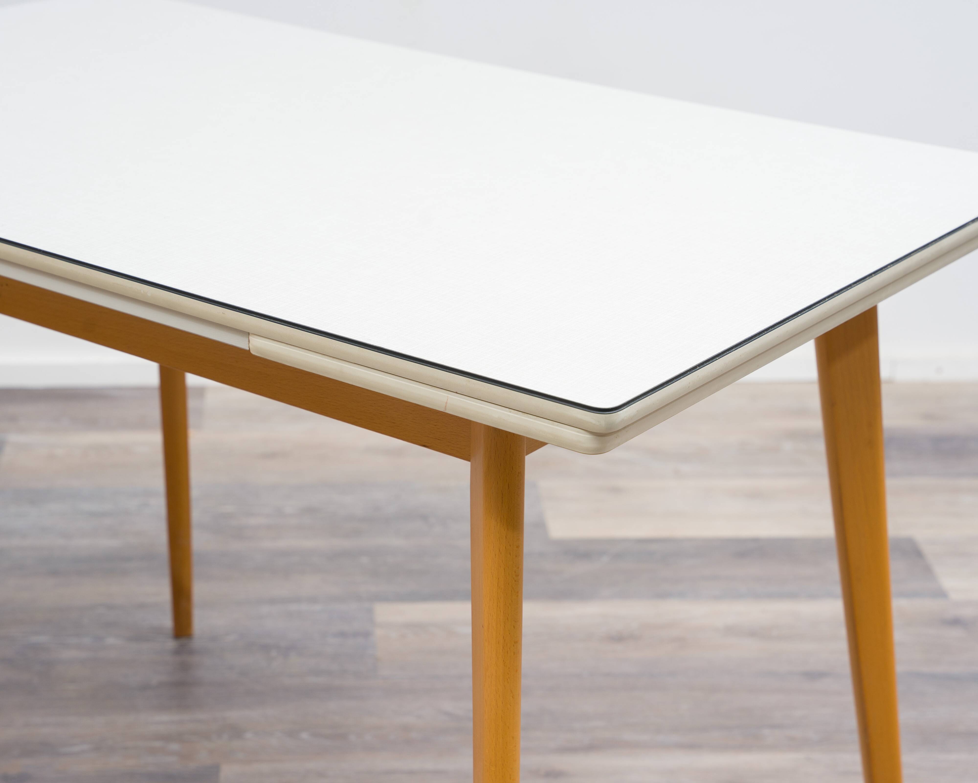 Dining table from the 1950s, grey resin top.