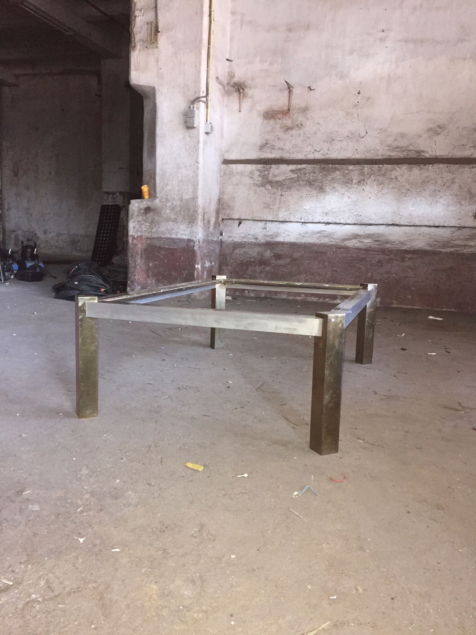 Brass and brushed steel table 1970