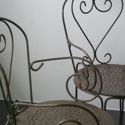 Series of 4 chairs of garden furniture wrought iron full years 60