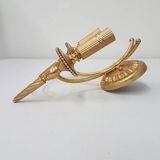 Set of 3 vintage Sciolari wall lights gold plated brass Italian 1960s