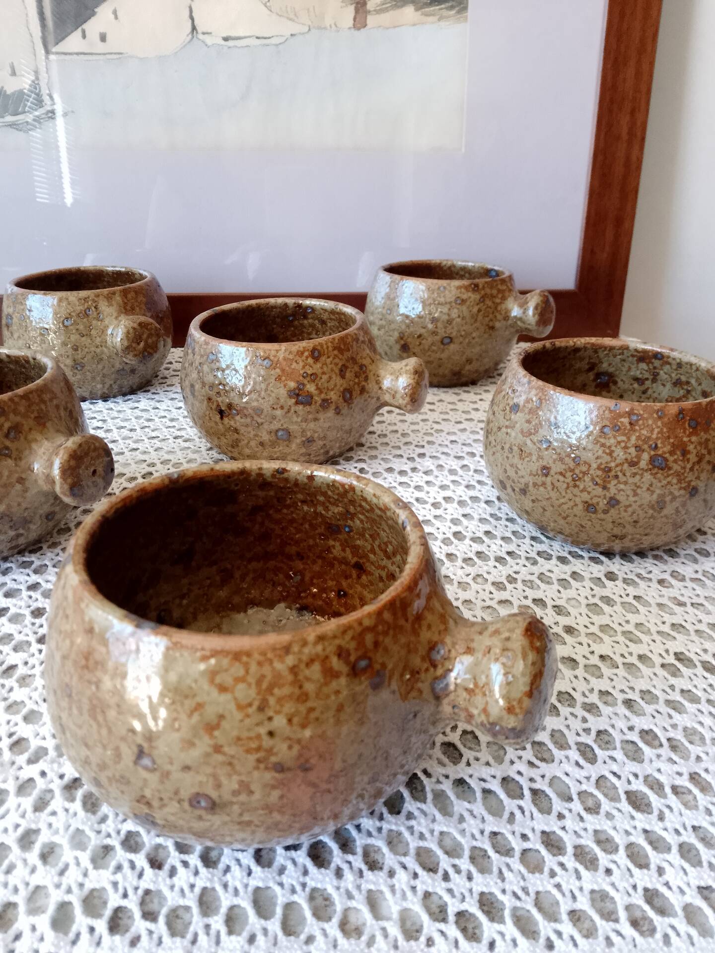 Vintage soup service in pyrite stoneware