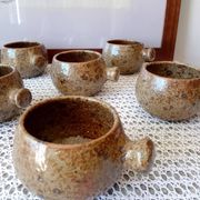 Service à soupe vintage en grès pyrité
