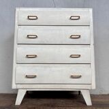 Vintage white chest of drawers feet compass 1960