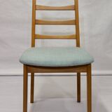 Set of 4 year old Scandinavian chairs restored fabric Edition Lelievre .
