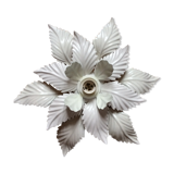 white lacquered metal flower applique