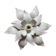 Applique fleur en métal laqué blanc