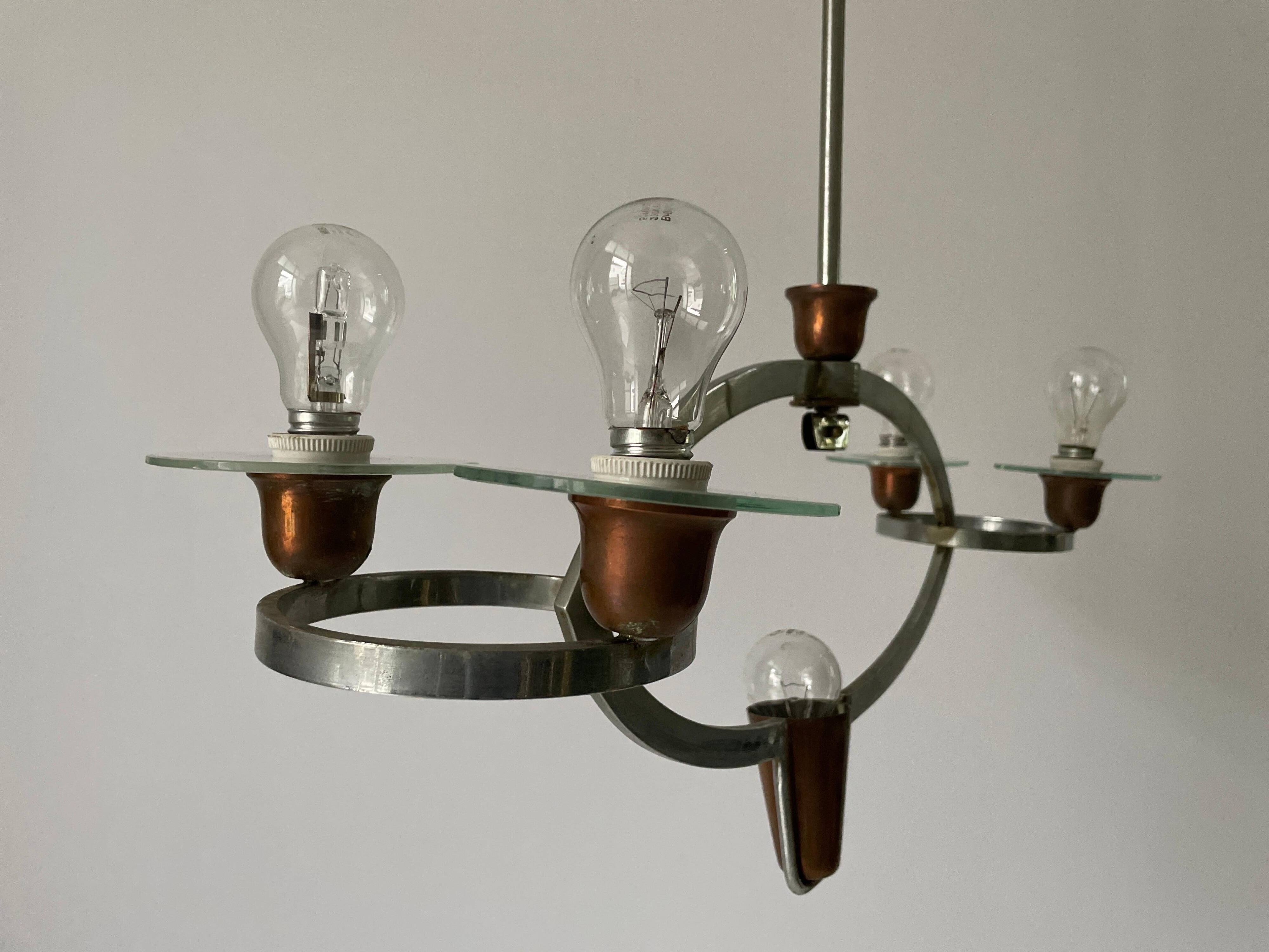 Art Deco chandelier attributed to Pietro Chiesa, 1940s, Italy.