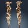 Pair of antique baroque wooden candlesticks, Italy, circa 1750.