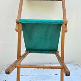 Folding fisherman's chair in wood and fabric