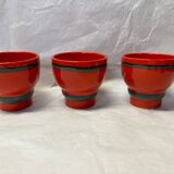 Ensemble de 3 tasses rouge en céramique allemande