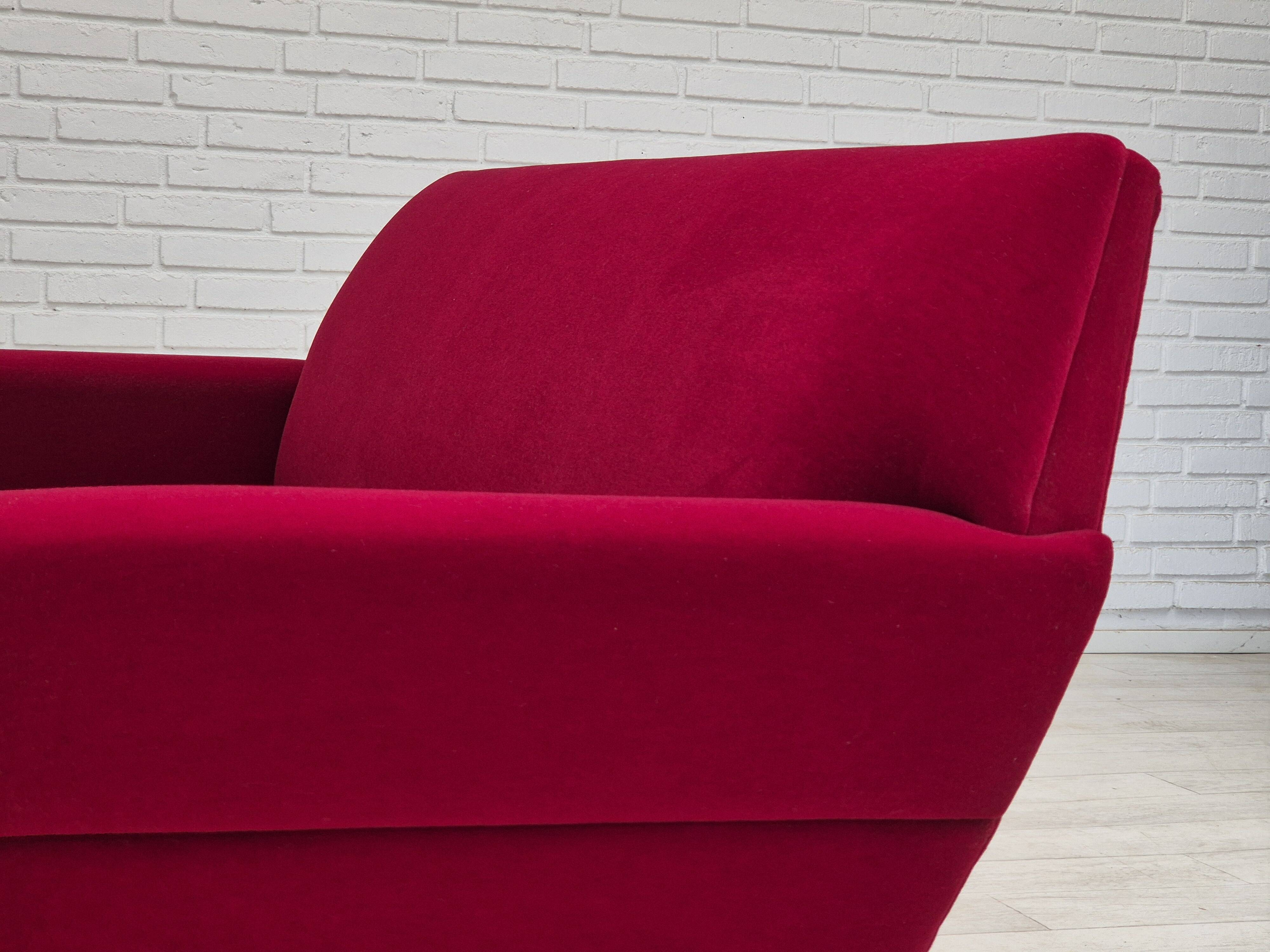 1970s, Danish 3 seater sofa by Ryesberg Møbler, original condition, velour fabric.