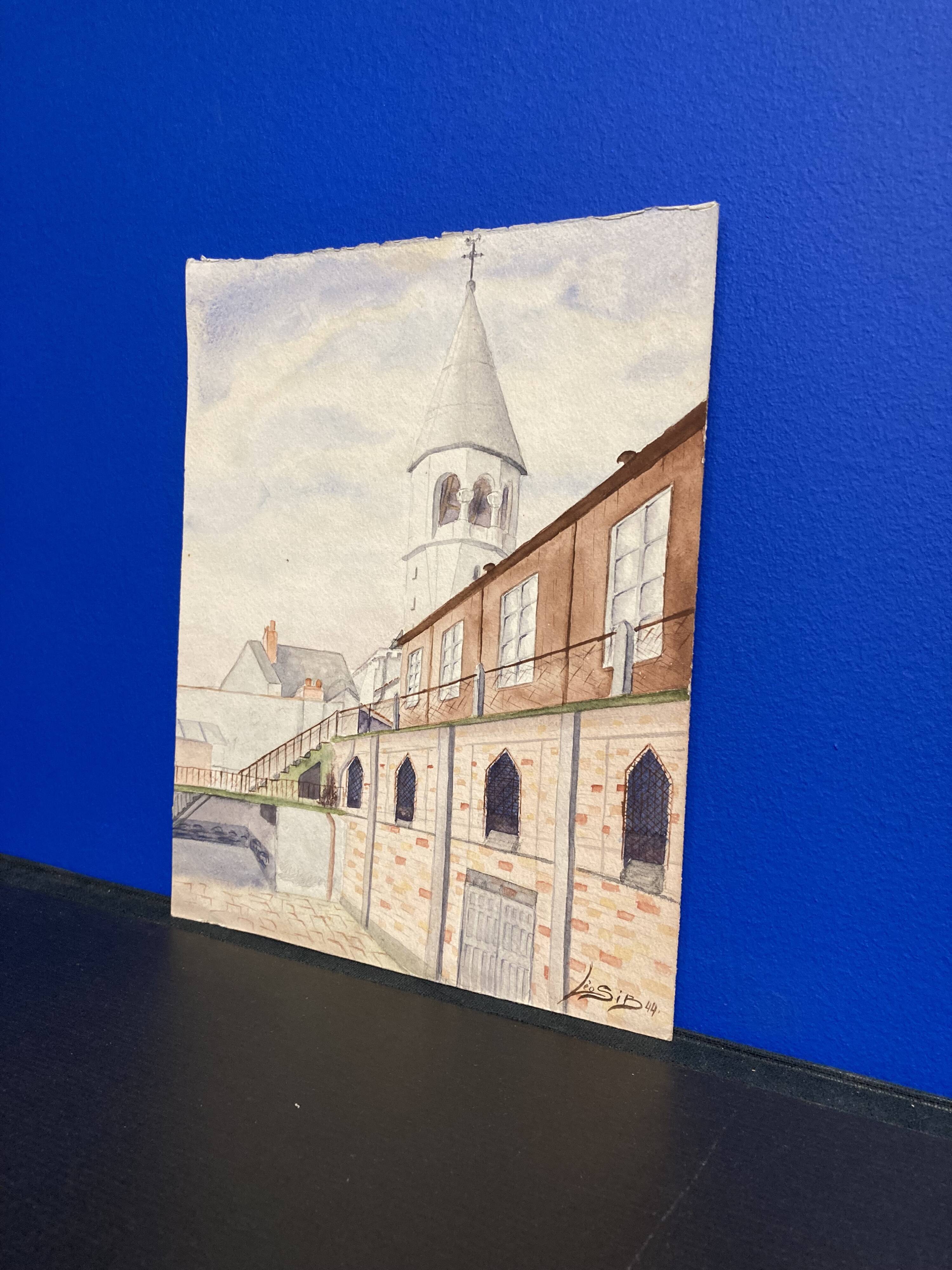 Our Lady of Hope, signed vintage watercolor