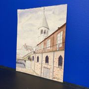 Our Lady of Hope, signed vintage watercolor