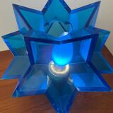 Vintage blue plexiglass star lamp