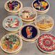 8 Greek earthenware coasters Smaltotechniki Knossos Katsidoniotis Greece