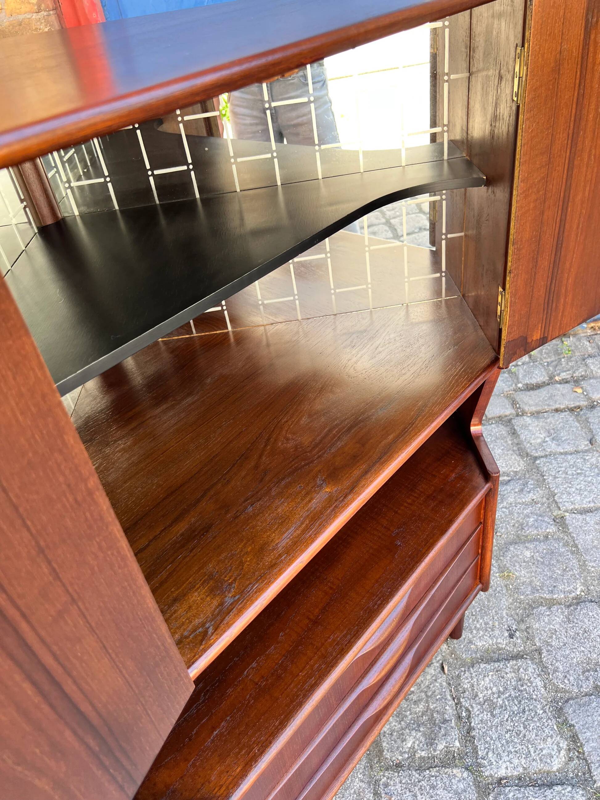 Teak Corner Cabinet by Omann Jun