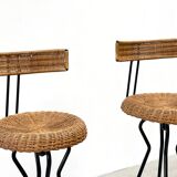 3 rattan barstools
