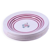 Set of 6 small antique Gien plates