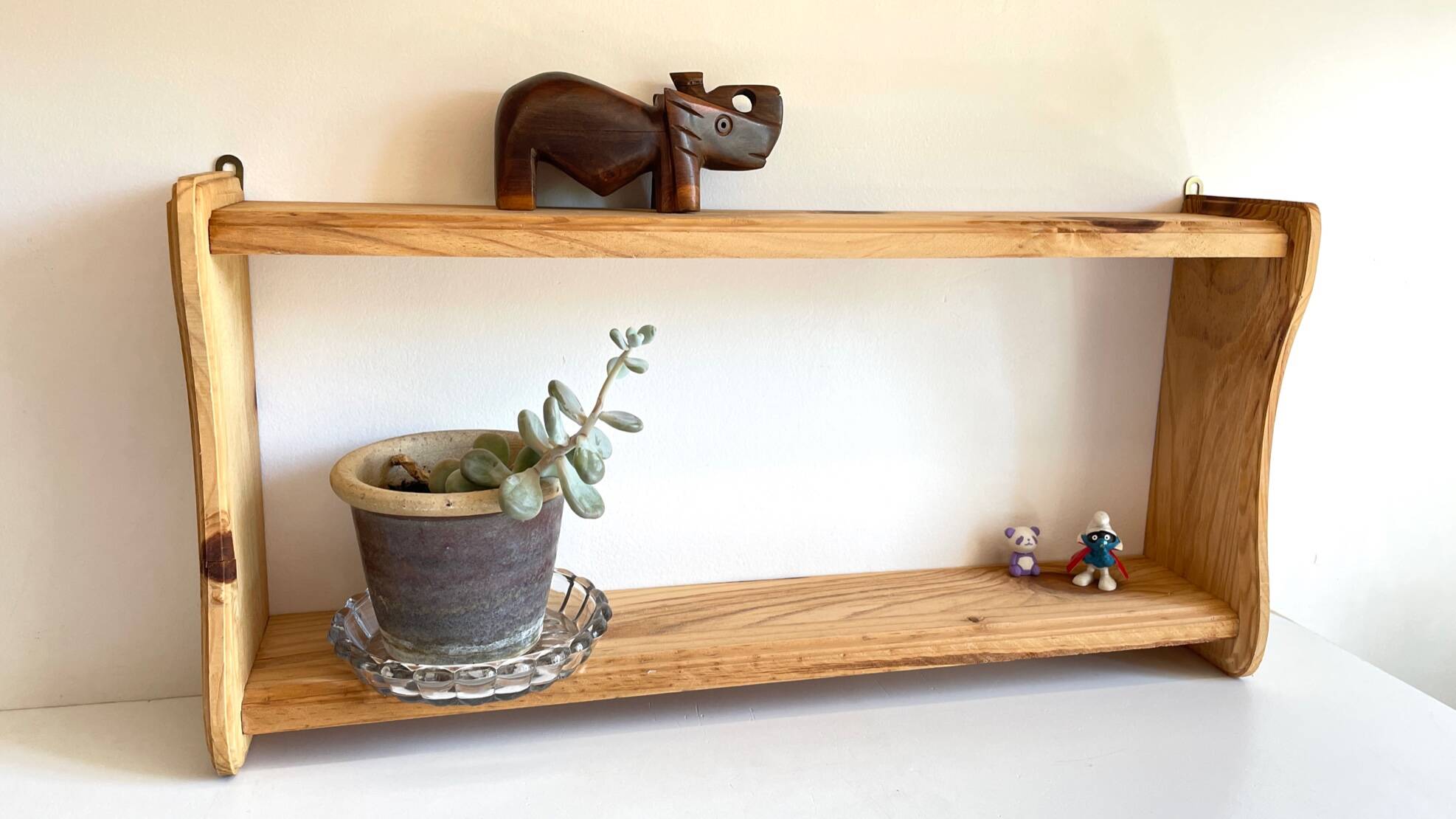 Vintage raw wood shelf
