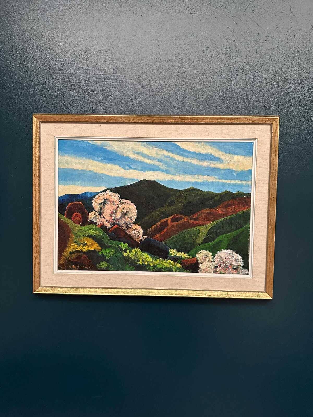 Original Swedish Oil on Panel – “Mountain Landscape” by John B. Hinna