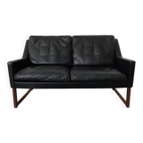 Mid-Century Rosewood & Leather 2-Seater Sofa by Rudolf Glatzel for Kill International, 1960s