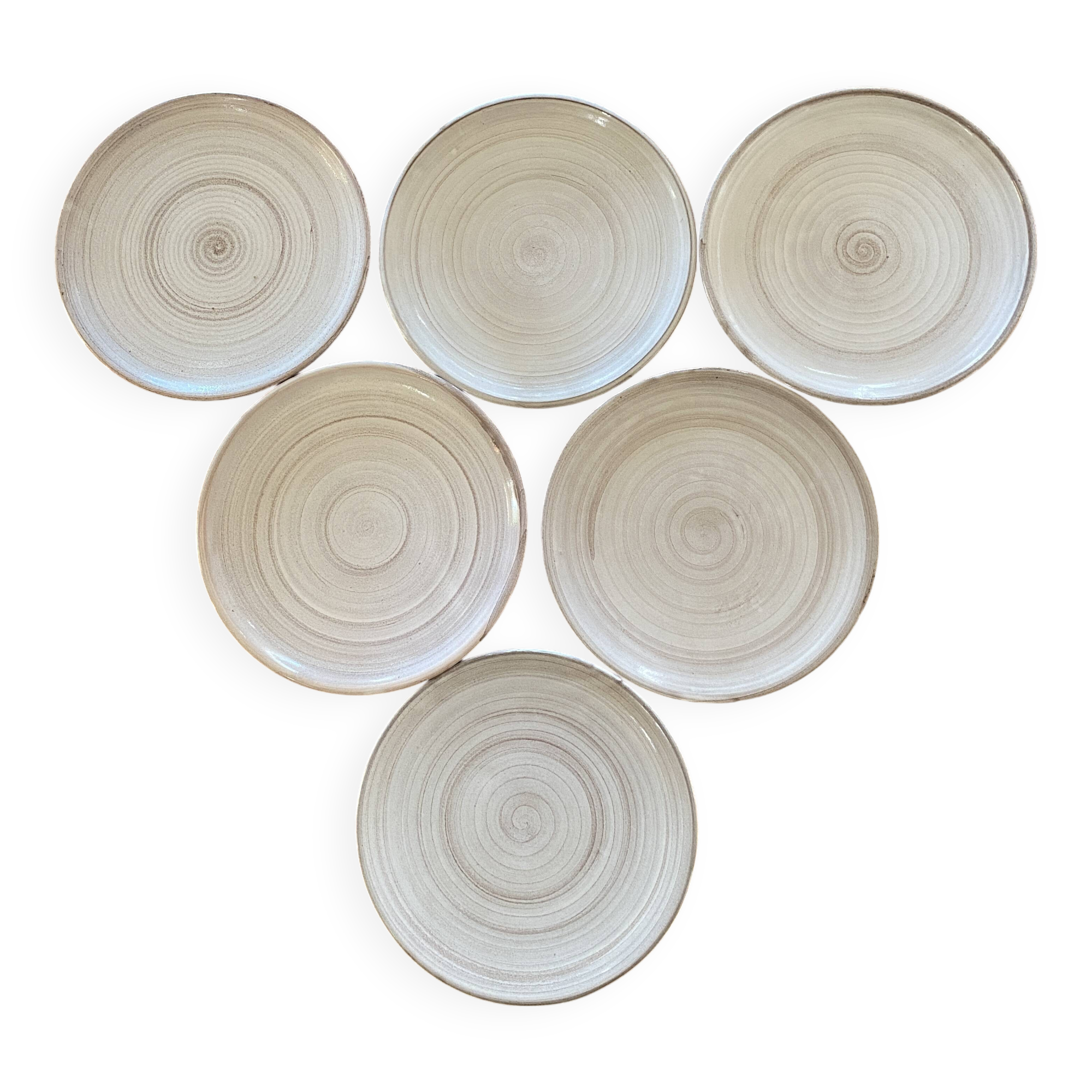 6 glazed terracotta plates 22 cm