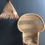 Suspension rattan and raffia