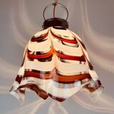 Brown Murano glass Fazzoletto pendant by AV Mazzega, Italy, 1970s