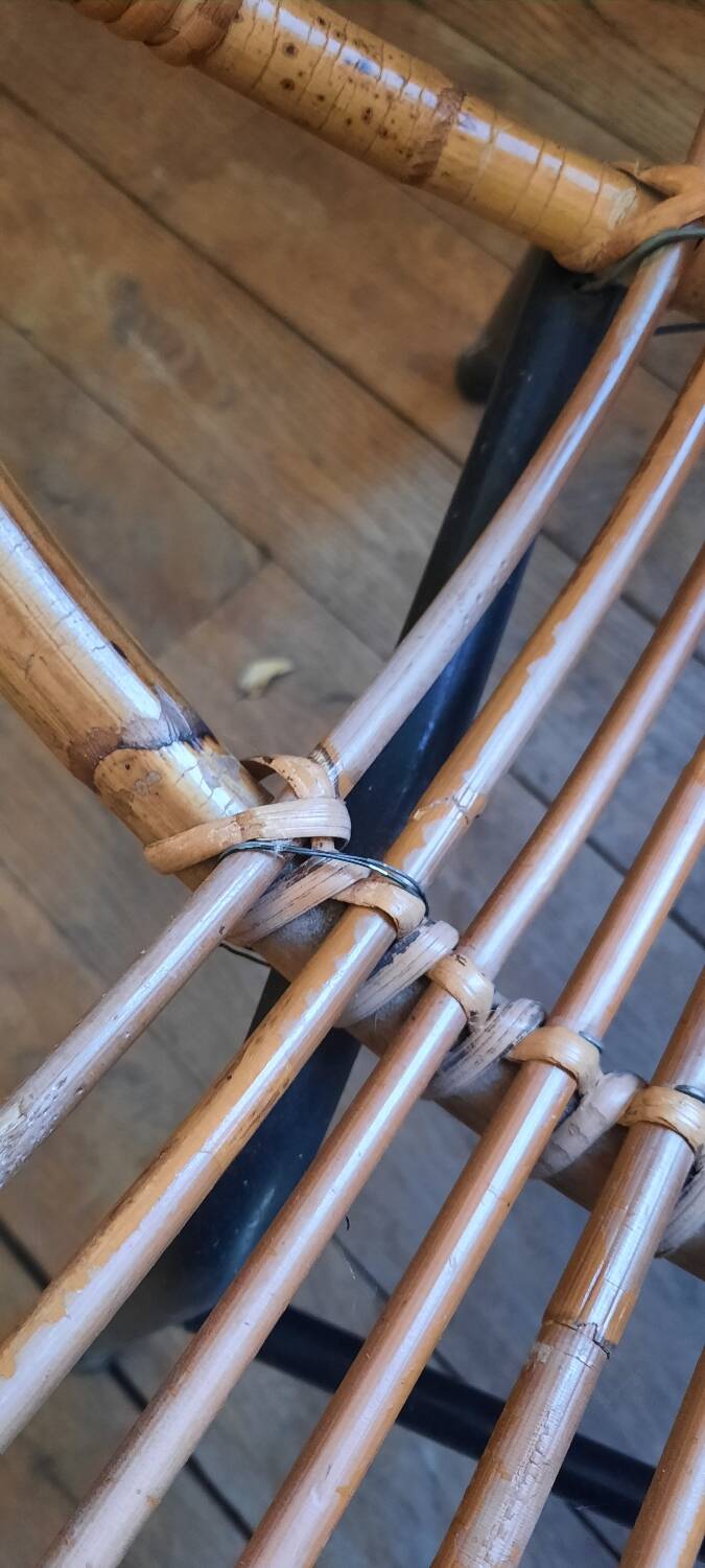 Pair of rattan armchairs