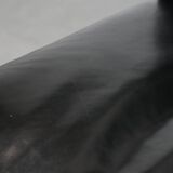 Wooden and black cow leather antique English Gainsborough side/desk/chair