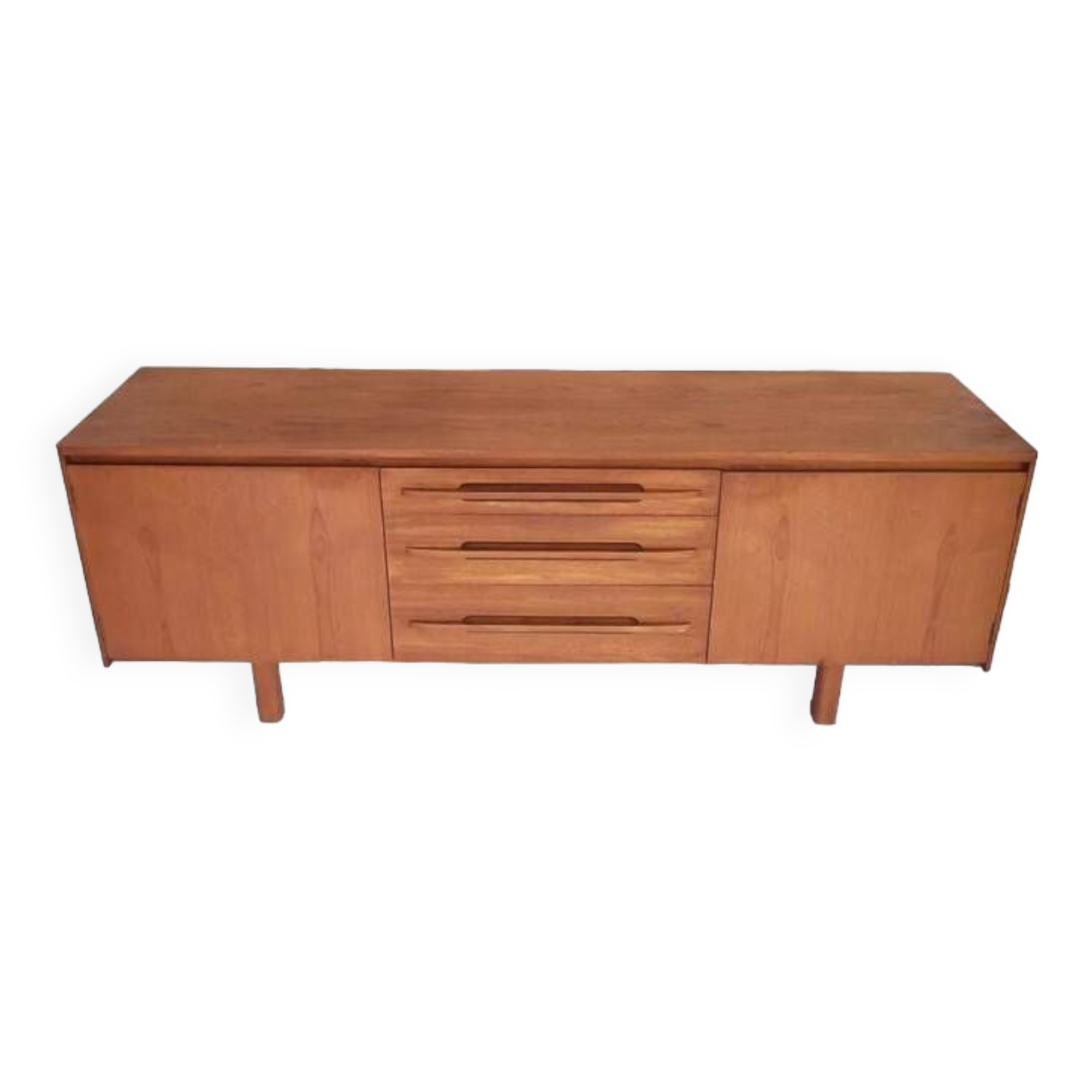 Sleek vintage Scandinavian sideboard with long handles