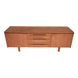 Sleek vintage Scandinavian sideboard with long handles