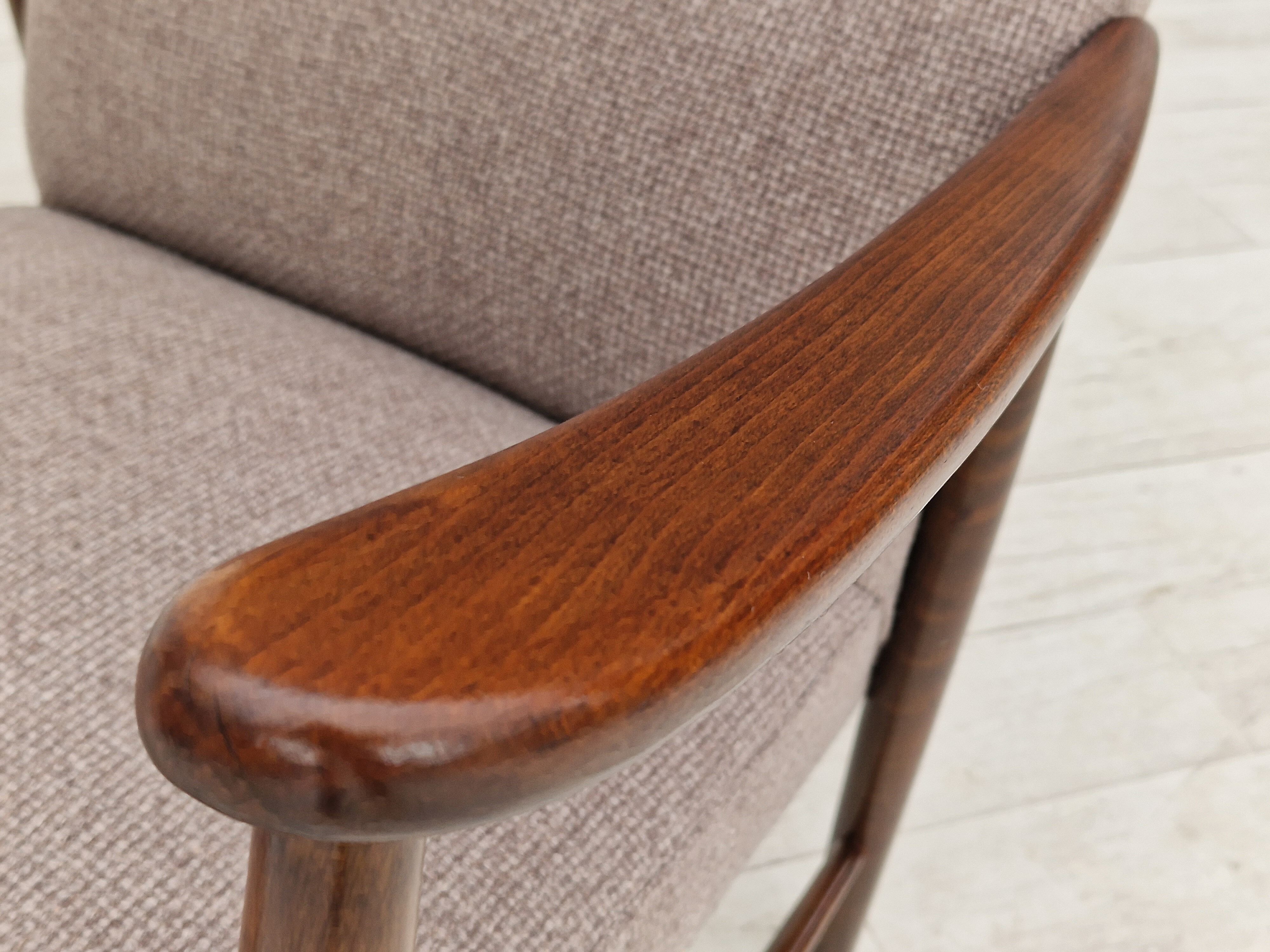 1960s, Swedish design, high-back armchair, furniture wool.
