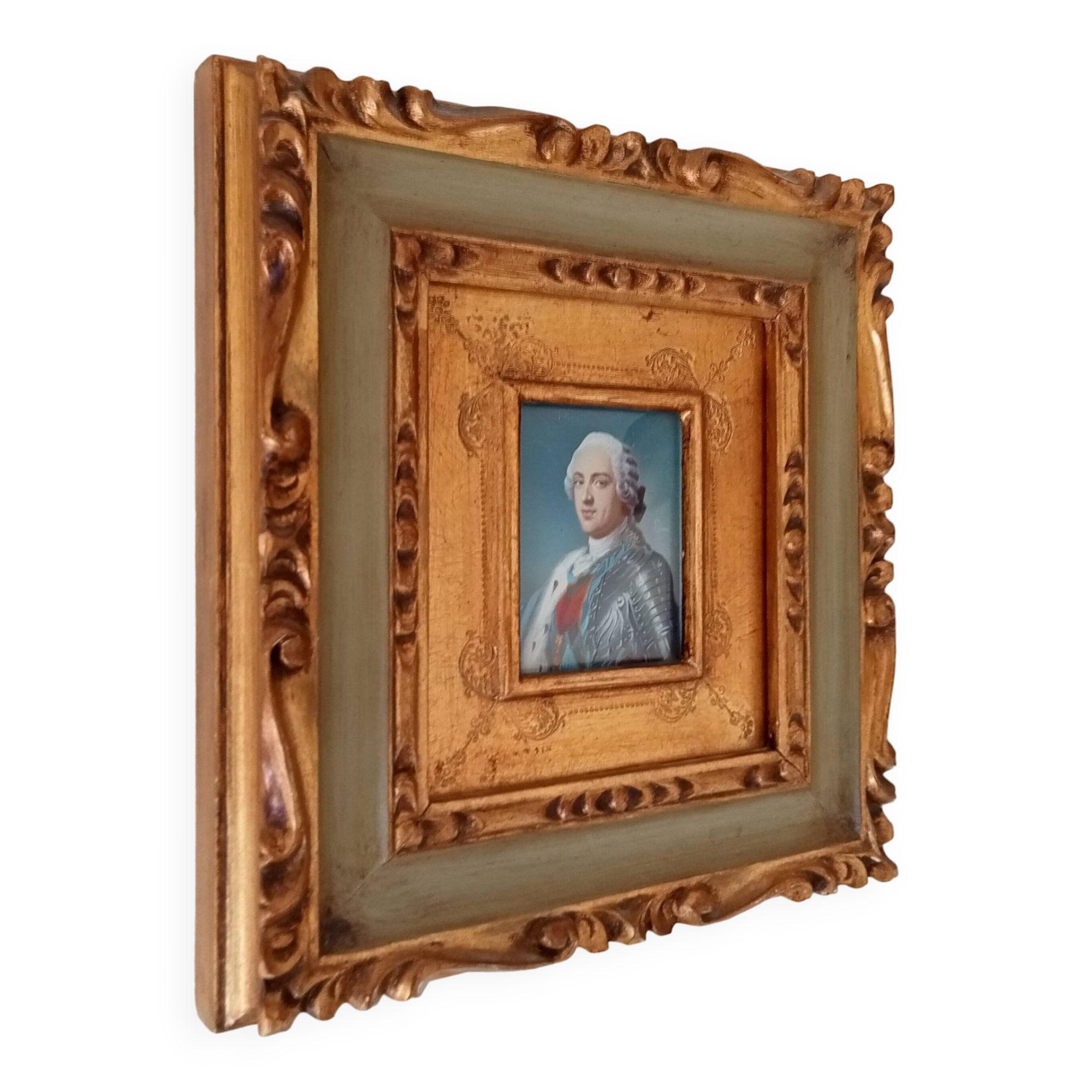 Louis XV vintage miniature portrait painting