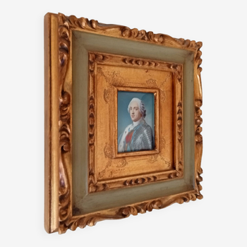 Louis XV vintage miniature portrait painting