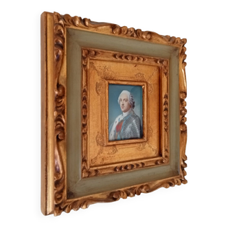 Tableau Portrait miniature vintage Louis XV