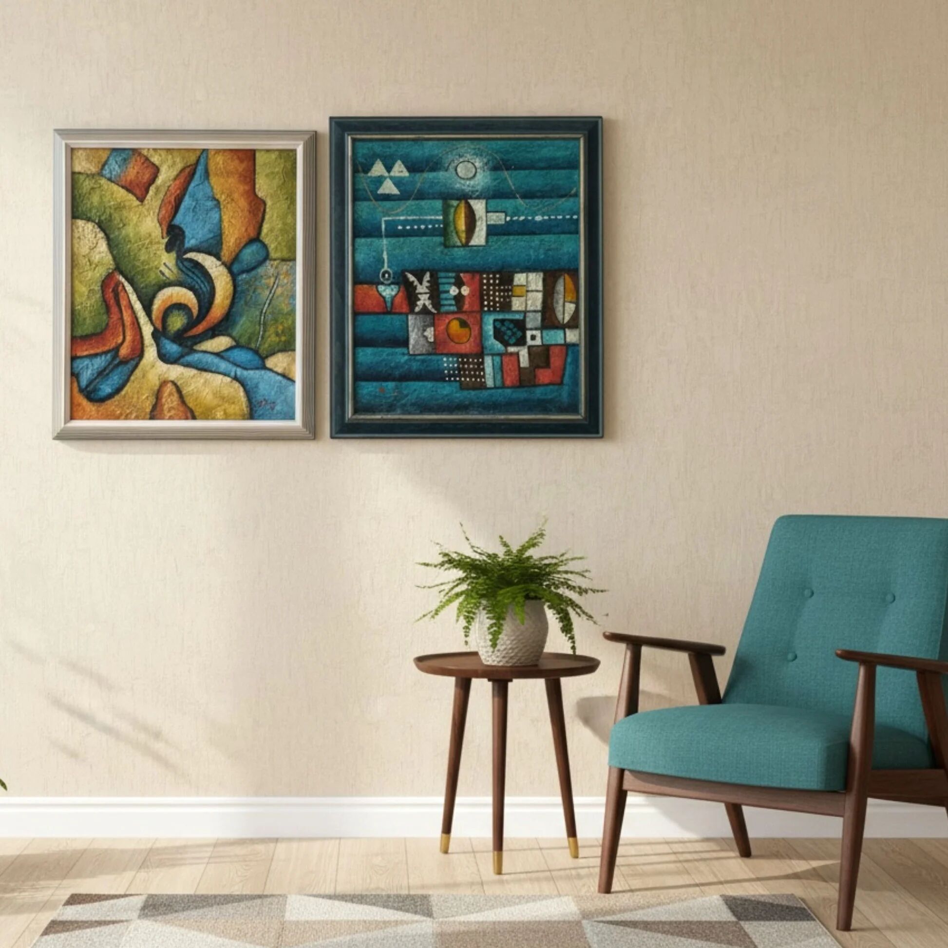 Two mid-20th century paintings by B. Long