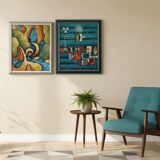 Two mid-20th century paintings by B. Long