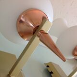 Pair of red copper and white opaline sconces 60s-70s