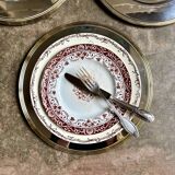 6 chrome and gold metal presentation plates