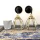 Pair of brass and glass wall lights