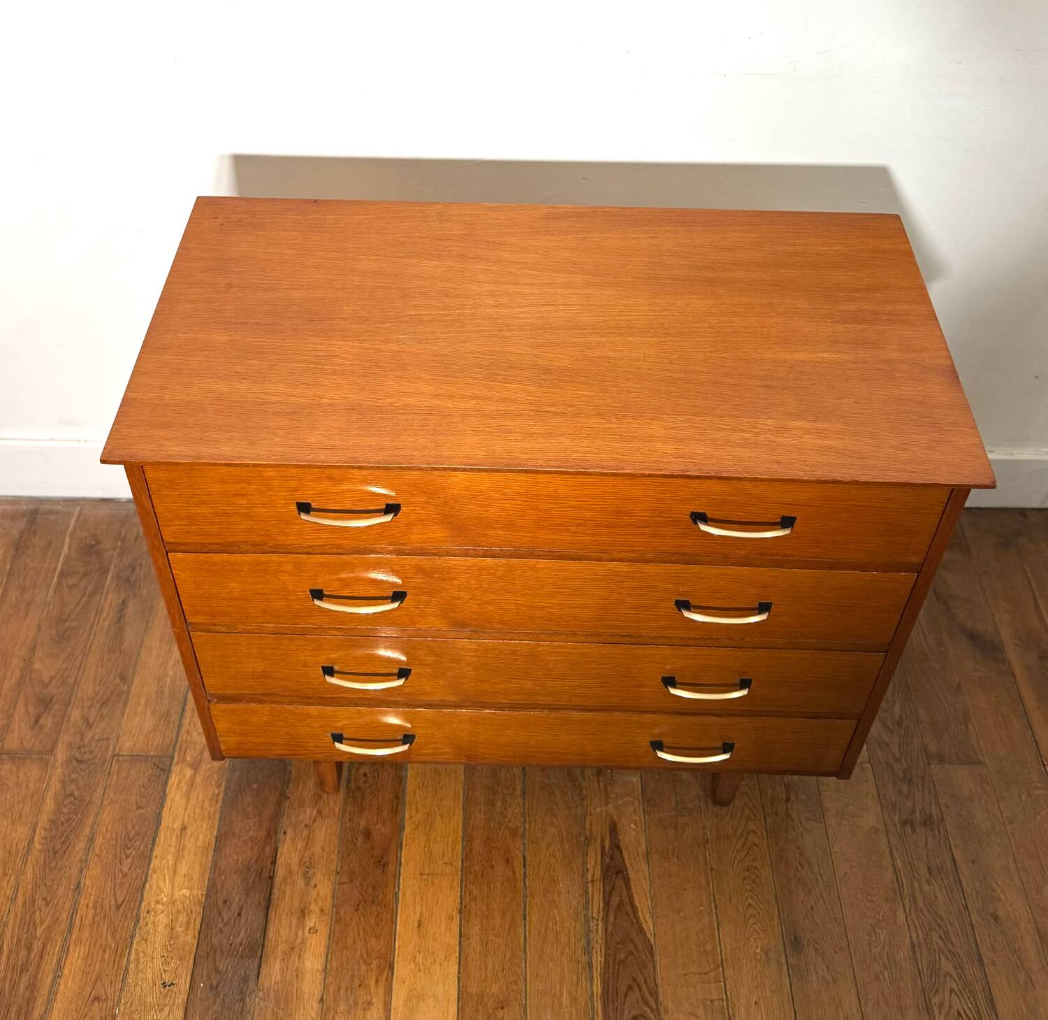 Vintage chest of drawers with gold handles