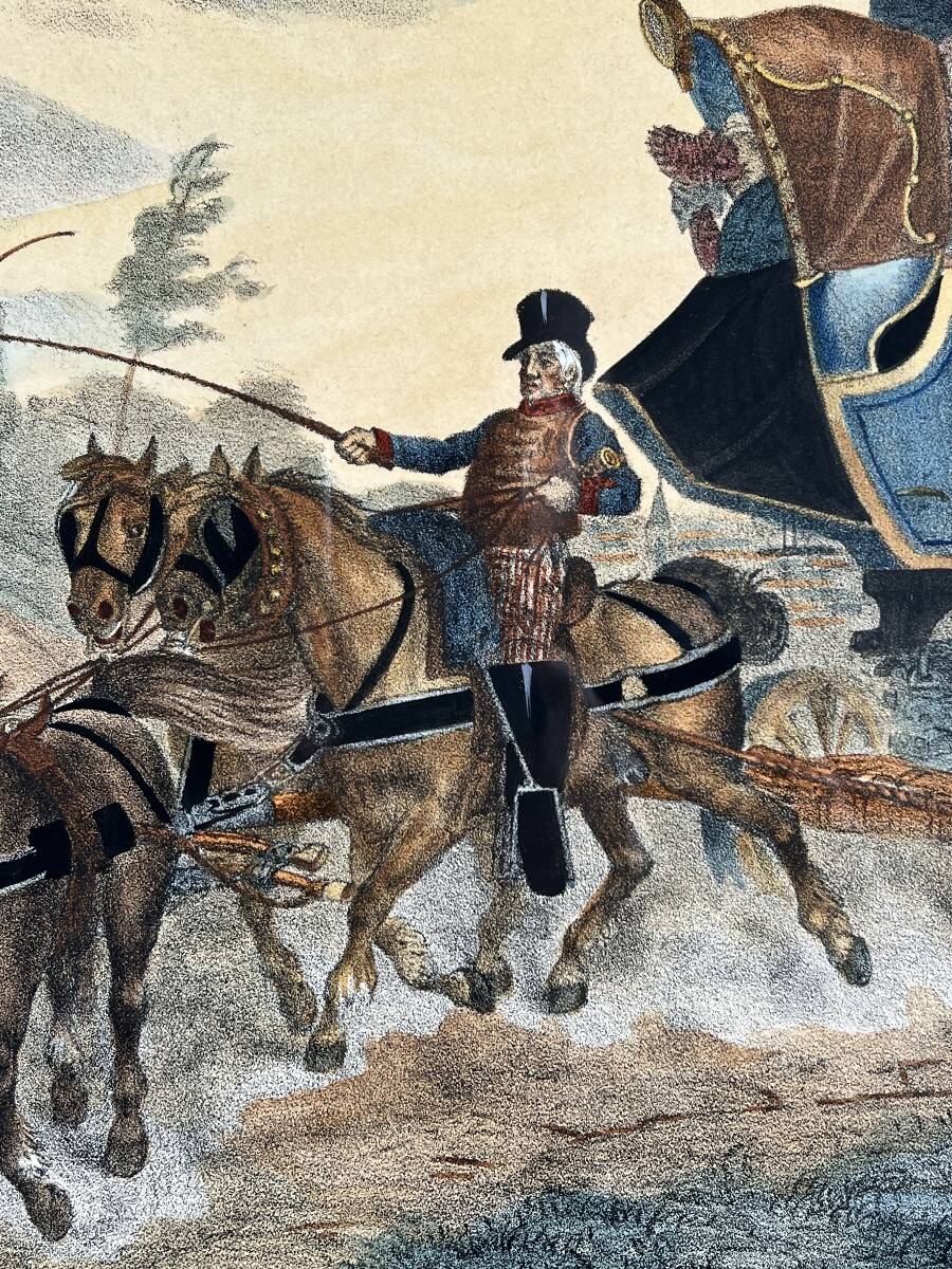 Paire de gravures d’après Horace Vernet, Scènes de diligences, XIXe Siècle