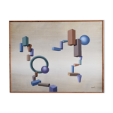 Geometrical abstract painting, 1970s