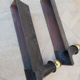 Pair of cast iron and bronze chenets