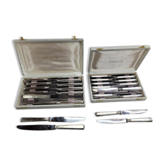 24 small and large silver-plated knives Ercuis